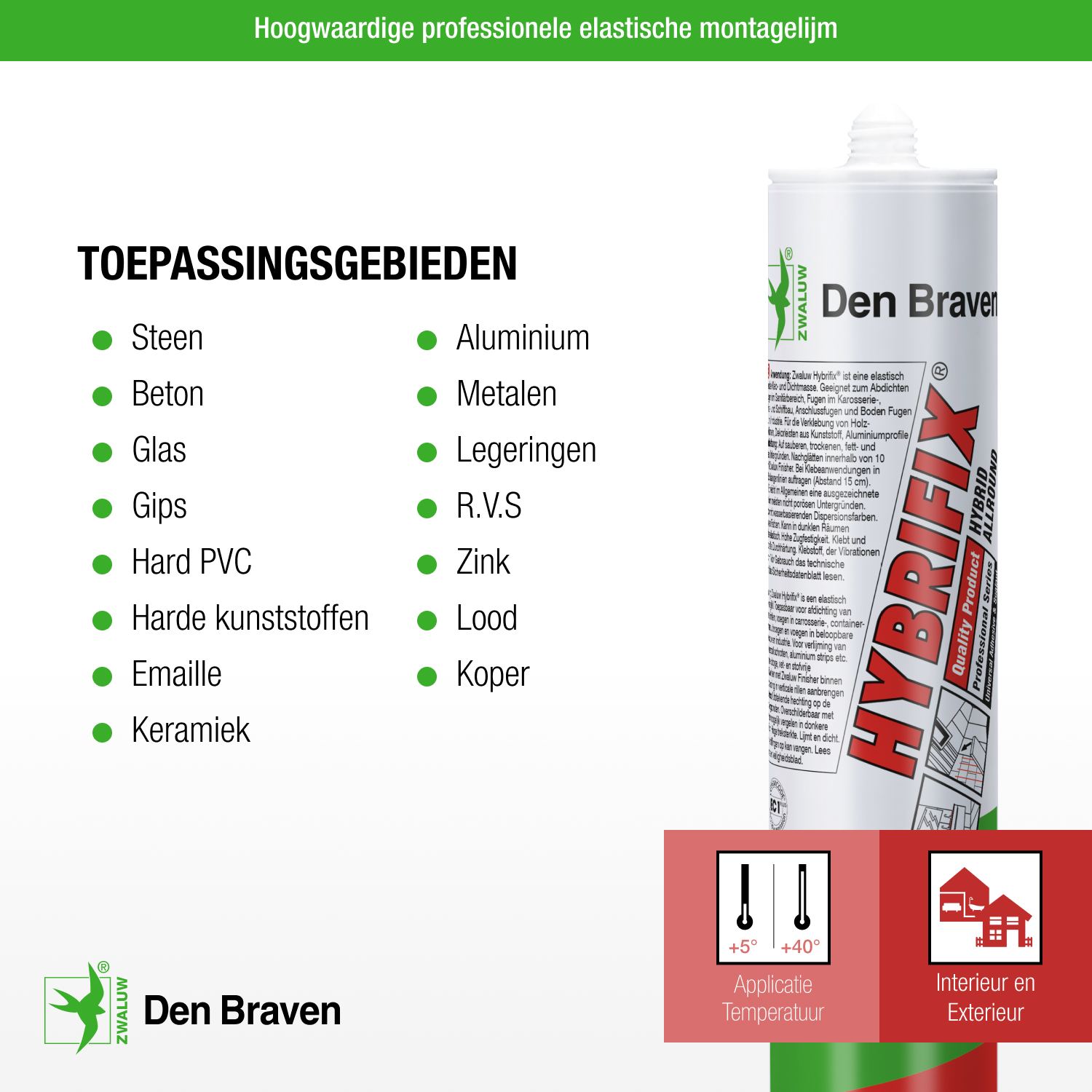 Zwaluw Hybrifix 290 ml Bruin