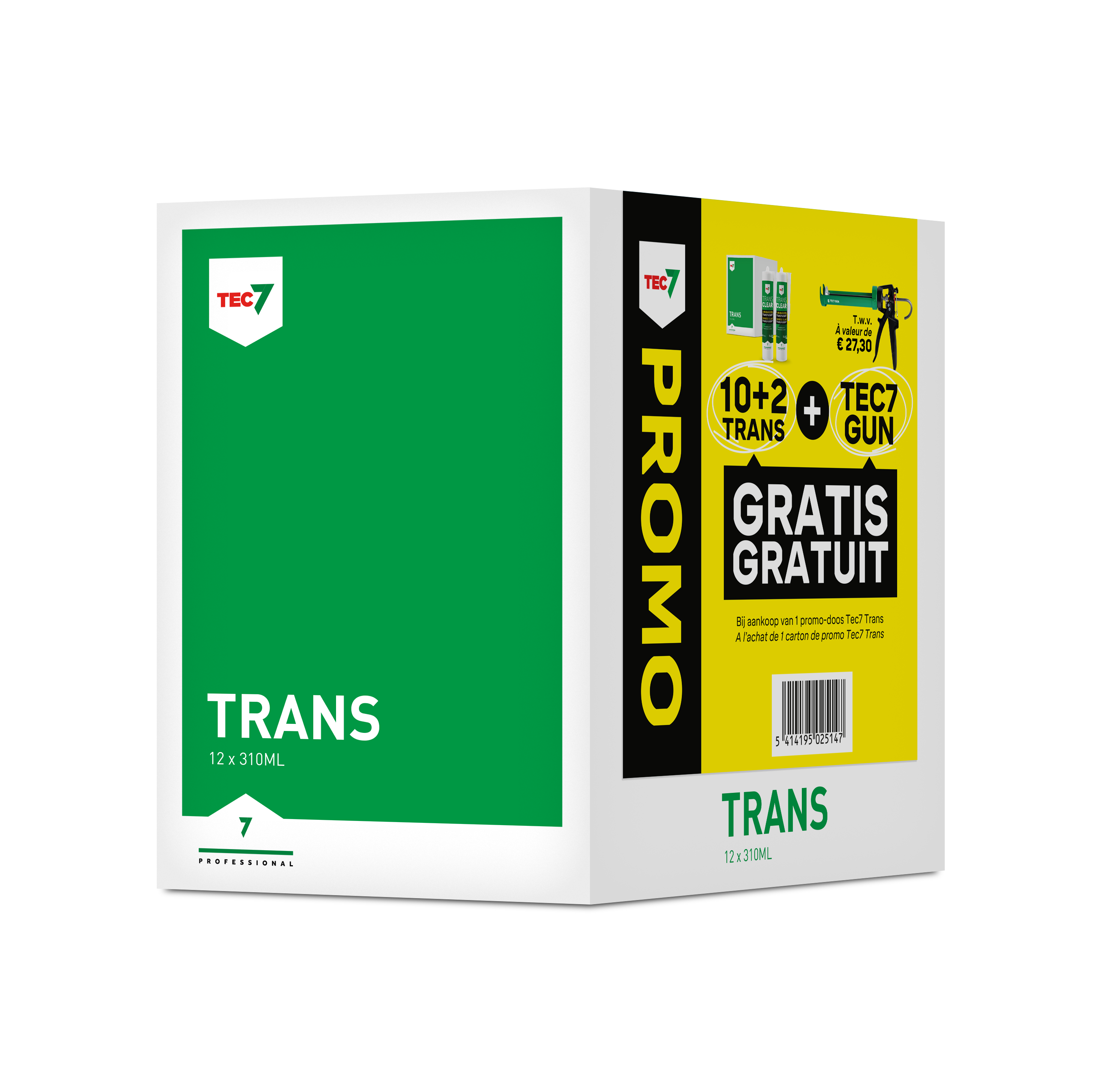 Tec7 Trans Clear Promo Box (10 + 2 + Tec7 Gun) 	