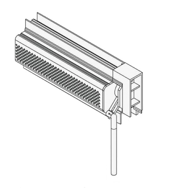 Stangbediening 500mm (incl. geleider) zwart