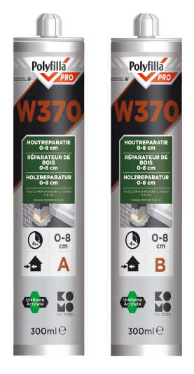 PolyFilla Pro W370 2K Grote Houtreparatiepasta Set 600ml