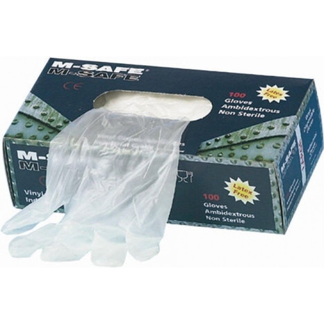 M_Safe handschoen vinyl naturel wegwerp (100x) maat 9 / L