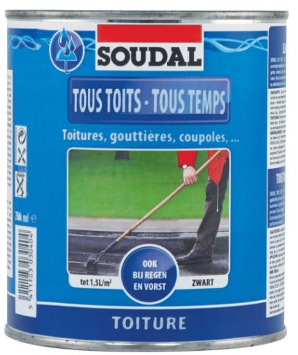 Soudal Elk Dak Elk Weer Dakcoating 750ml Zwart Soudal Elk Dak Elk Weer Dakcoating 750ml Zwart