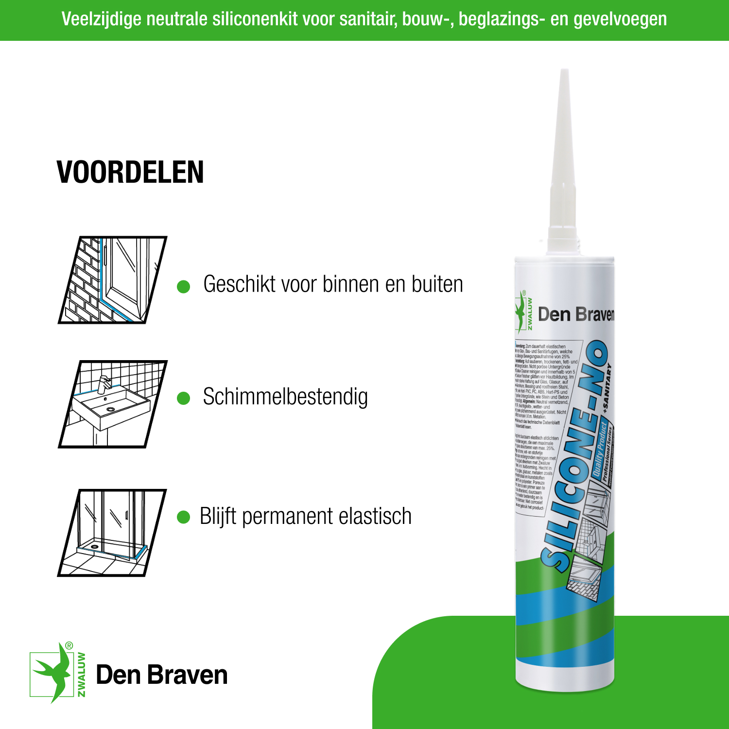 Zwaluw Silicone NO 310 ml zilvergrijs