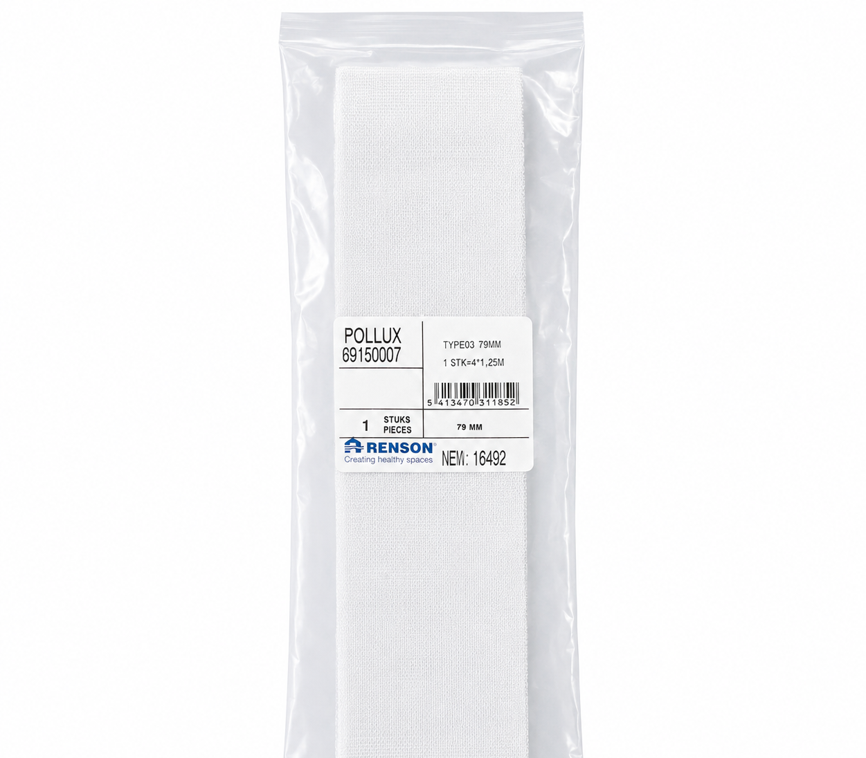 Pollux strook 27mm  L=1250mm  (t.b.v. IVV)
