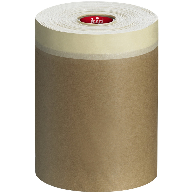 Kip 334 Maskeertape met Afdekpapier Beige 100mm x 25m