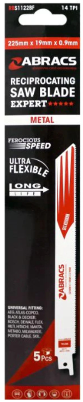 Abracs Reciprozagen 225 x 19 x 0.9 mm Metaal 14 TPI (5 stuks) Abracs Reciprozagen 225 x 19 x 0.9 mm Metaal 14 TPI (5 stuks)