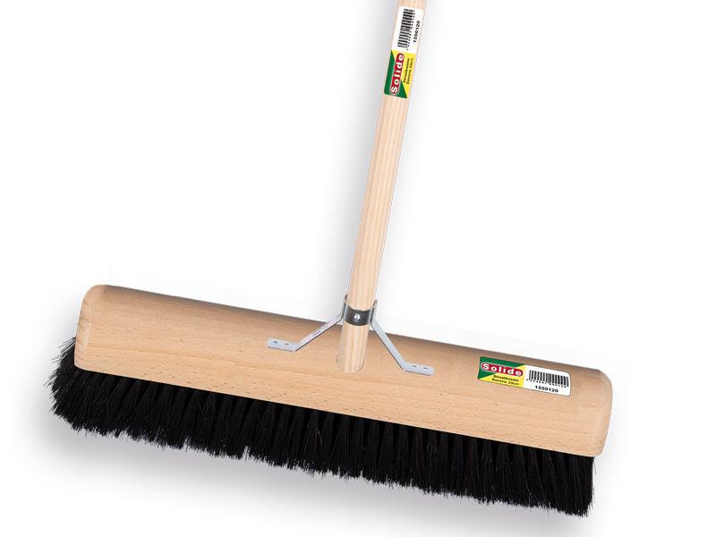 Solide Zaalveger zwart 50 cm + steel 150 x 2,8 + stokhouder