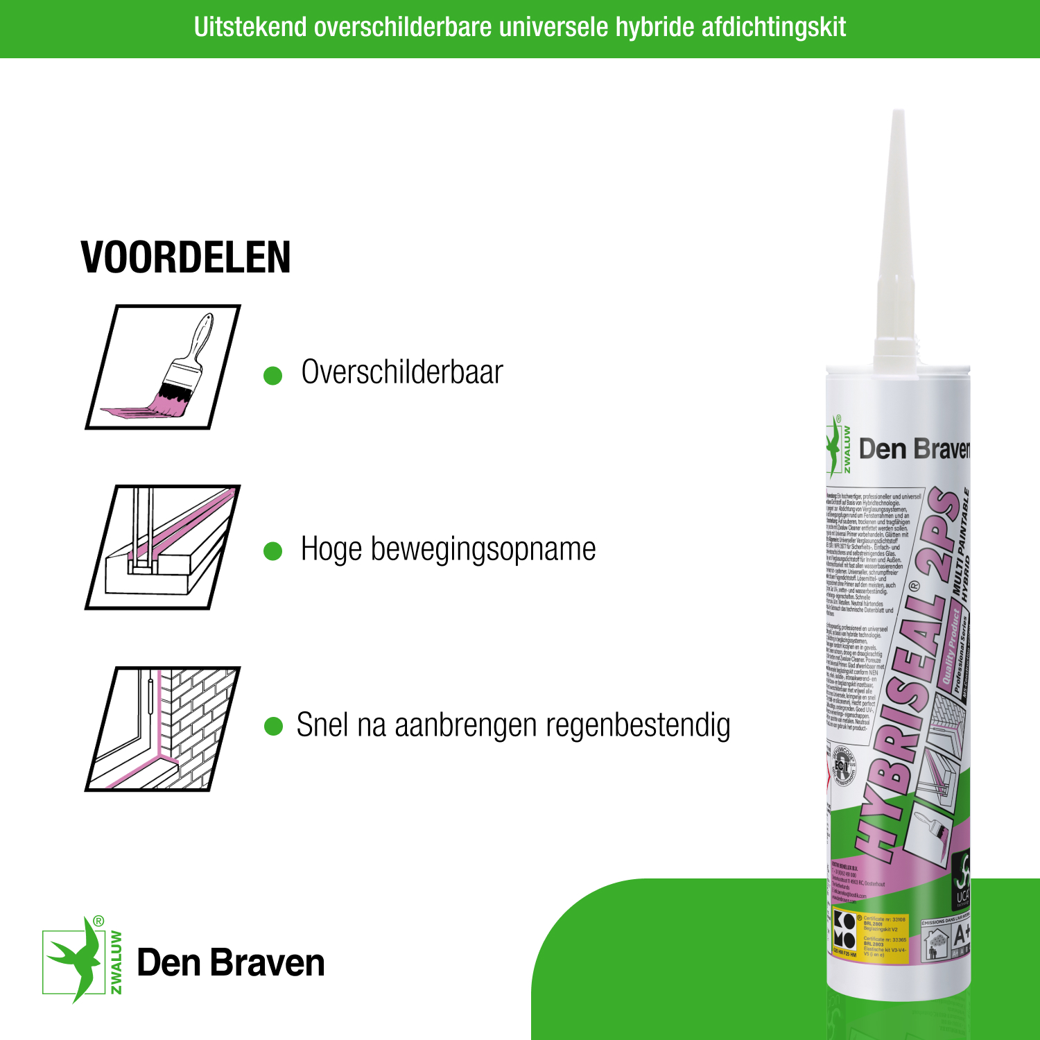 Zwaluw Hybriseal 2PS 290 ml Ral7016 antraciet