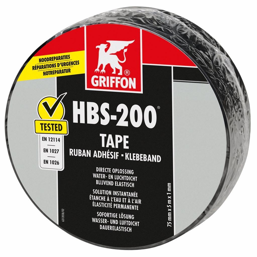 Griffon HBS-200 Tape 75mm/5m Zwart