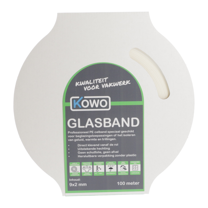 Kowo Celband Sleeve 9x2 mm 10 m - 100 m Wit