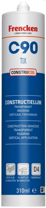 Frencken PU Constructielijm Tix C90 tr. 310 ml Frencken PU Constructielijm Tix C90 tr. 310 ml
