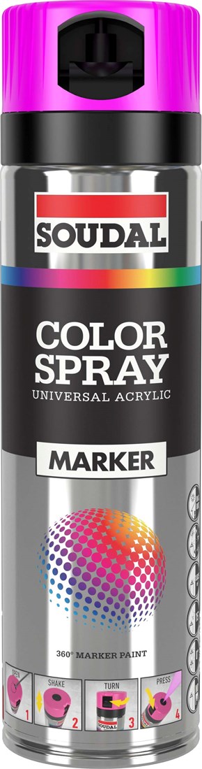 Soudal Color Marker Spray Fluorroze 500 ml 