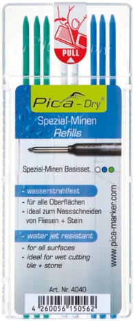Pica Dry Stiftenset waterstraalvast (3 groen, 2 wit, 3 blauw)