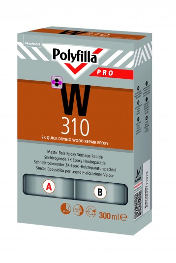 PolyFilla Pro W310 2K Epoxy Houtreparatie Snel Set 300 ml
