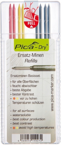 Pica Dry Stiftenset verwijderbaar (4 zwart, 2 rood, 2 geel)