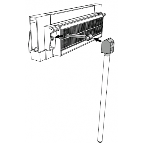 Aanhaakstang (Stang 134) 1000mm wit