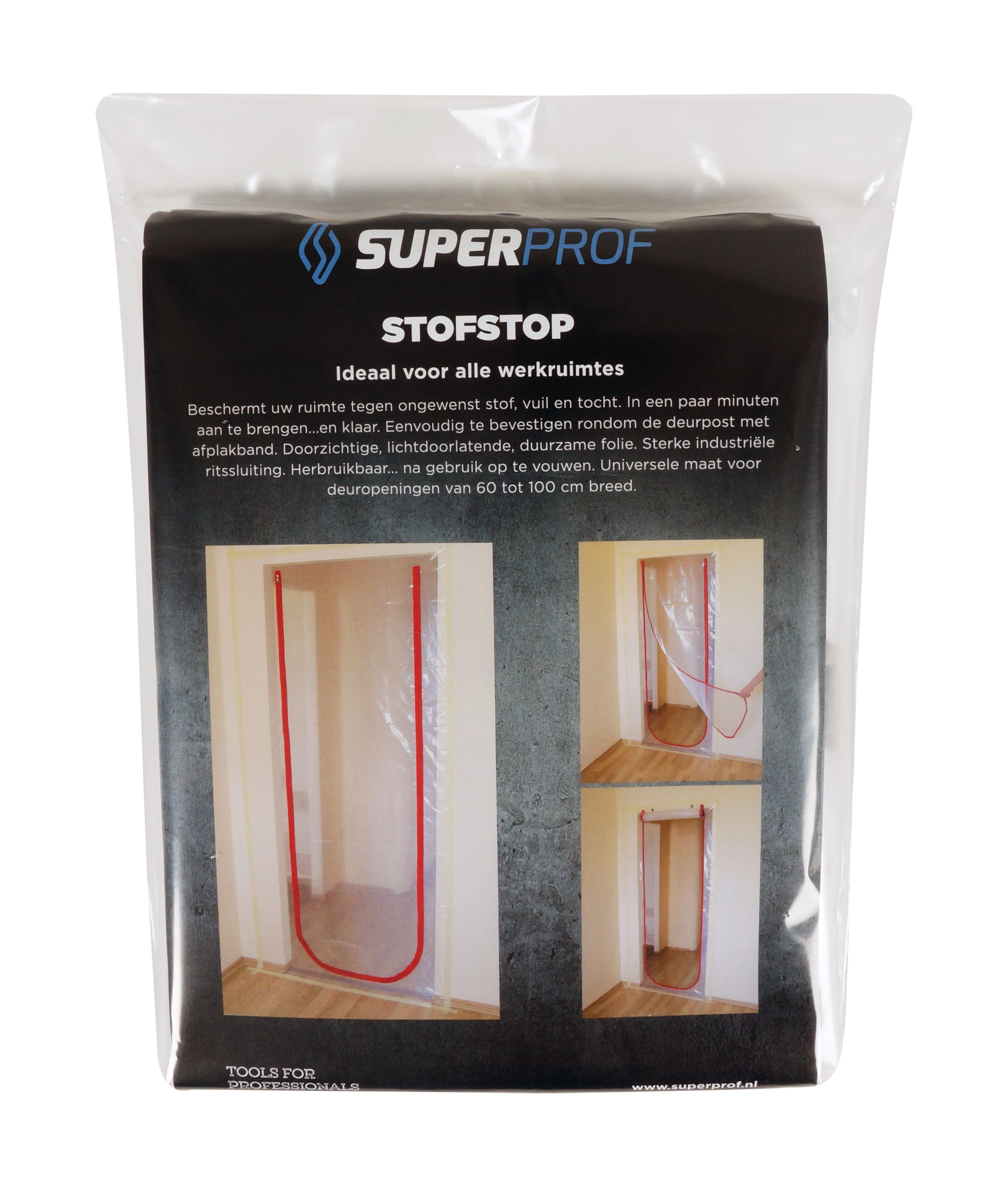 Super Prof Stofstop afsluitfolie met rits 2,5x1,1 mtr 0,1 mm