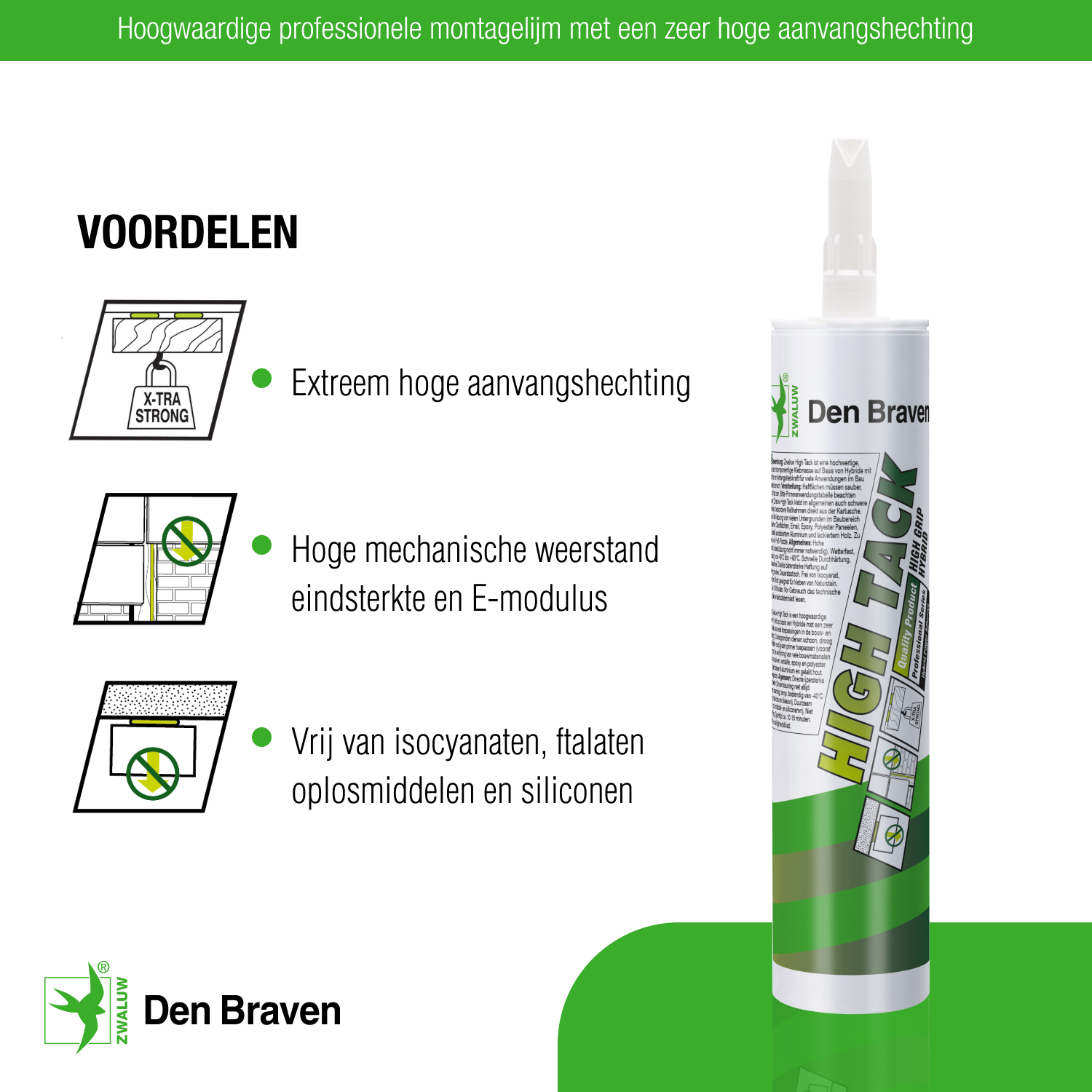 Zwaluw Groene Actie Krat High Tack 12x 290 ml Wit