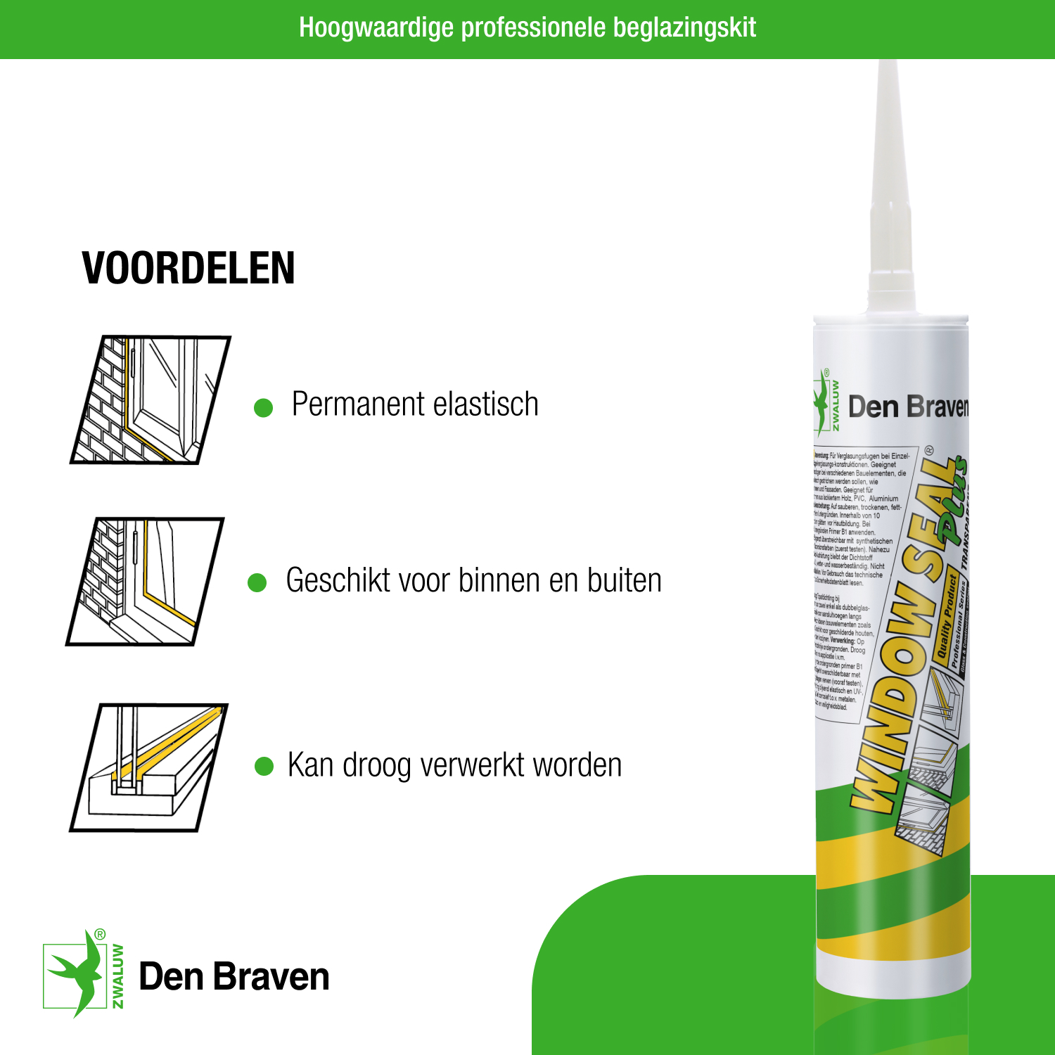 Zwaluw Window Seal Plus 310 ml grijs