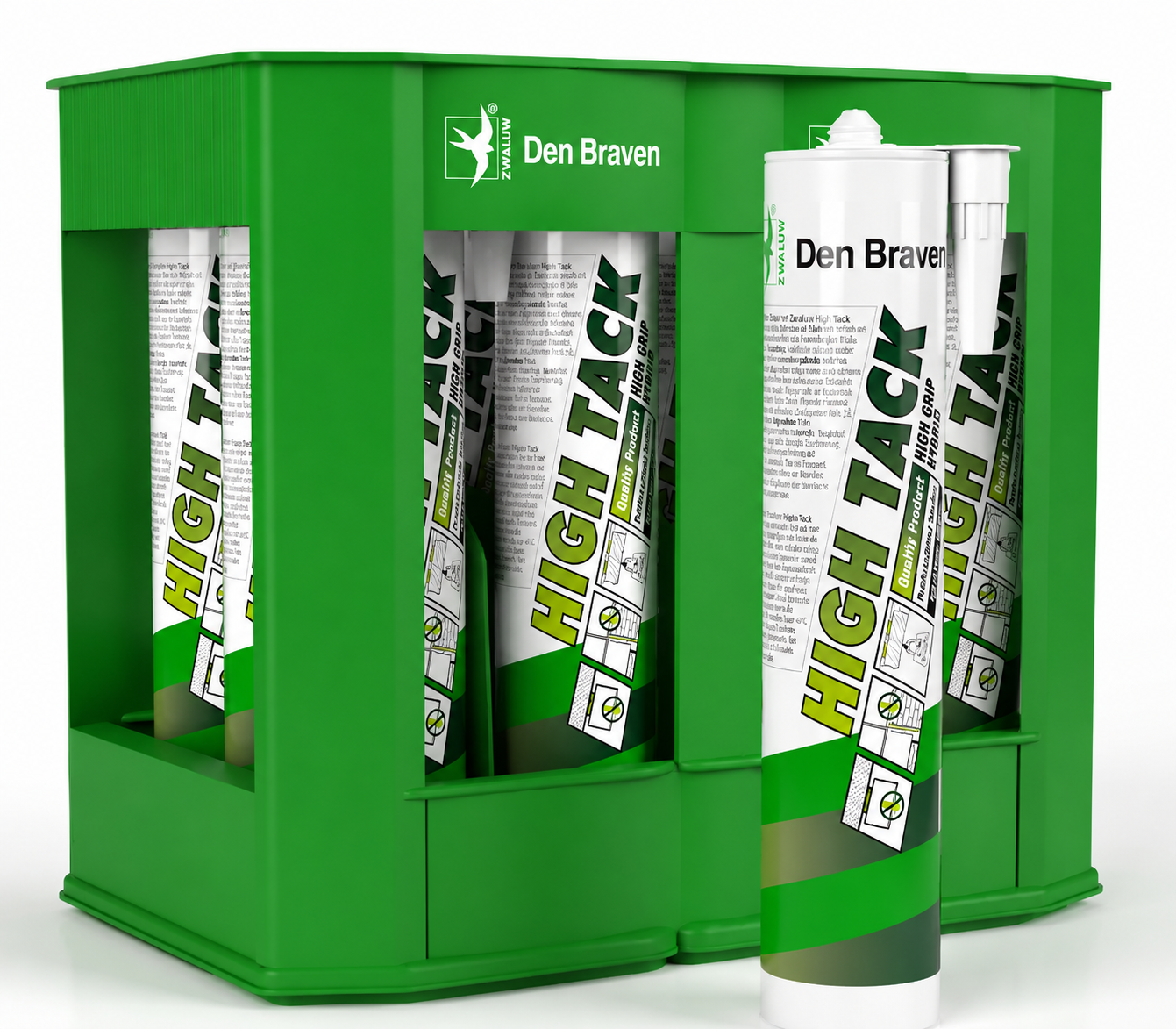 Zwaluw Groene Actie Krat High Tack - 12x 290 ml Wit