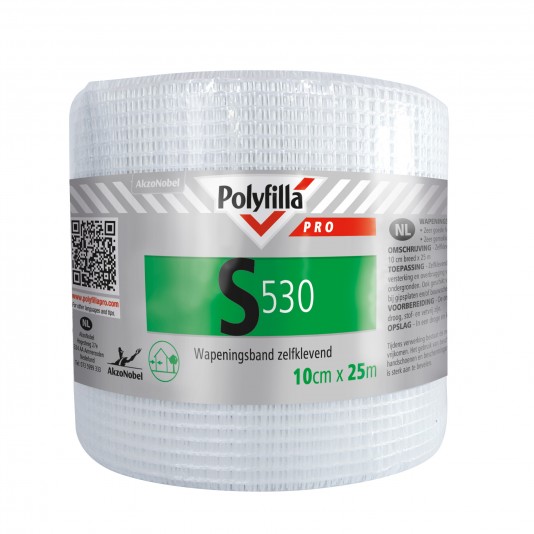 PolyFilla Pro S530 Wapeningsband Zelfklevend 10 cm x 25 mtr