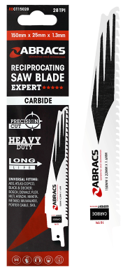 Abracs Reciprozaagblad 28T 150 x 25 x 1.3 mm Hardmetaal Abracs Reciprozaagblad 28T 150 x 25 x 1.3 mm Hardmetaal