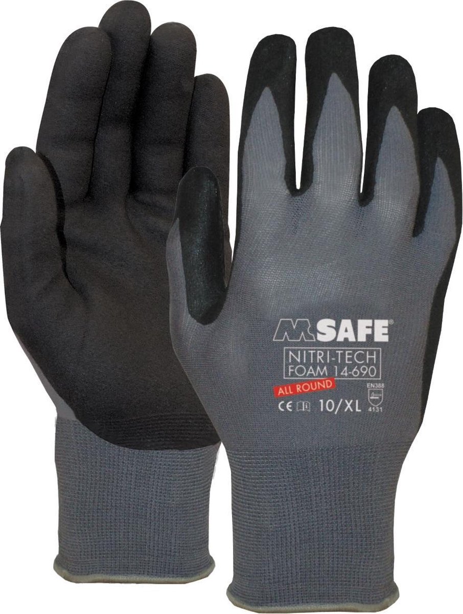 M_Safe handschoen Nitrile Microfoam 14-690 maat 10 / XL