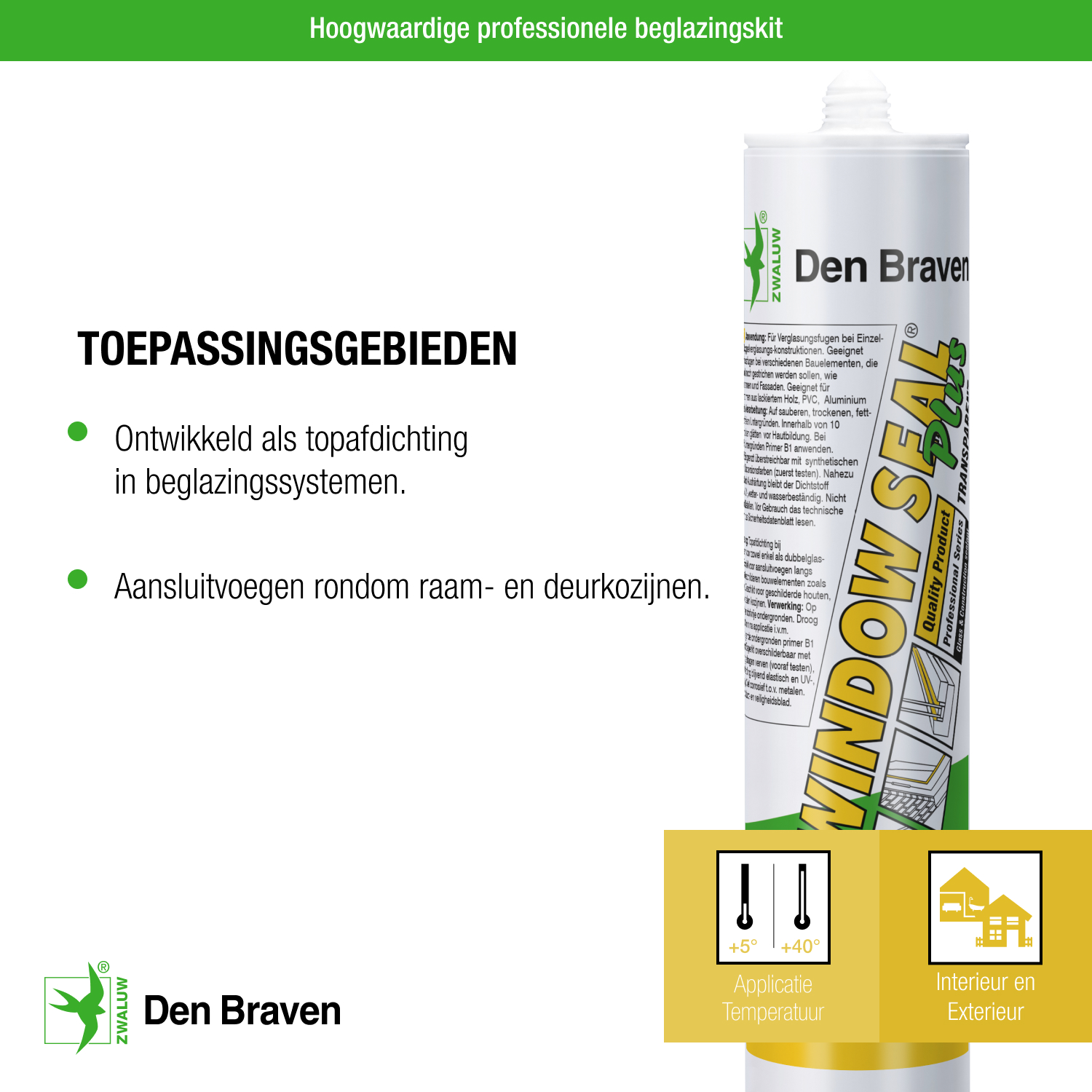 Zwaluw Window Seal Plus 310 ml Ral9001 cremewit