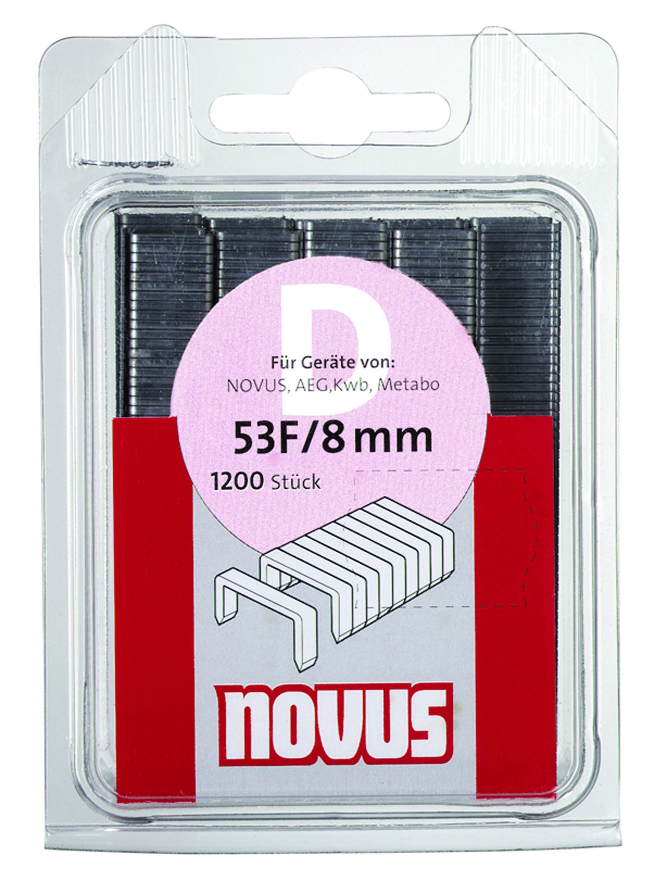Novus vlakdraad nieten type D 1200 stuks 8 mm