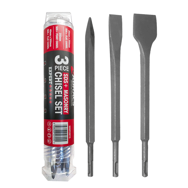 Abracs 3-delige SDS+ Beitel Set 	 Abracs 3-delige SDS+ Beitel Set