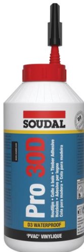 Soudal Pro 30D Houtlijm (Watervast) 0,75kg Soudal Pro 30D Houtlijm (Watervast) 0,75kg