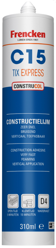 Frencken PU Constructielijm C15 Tix Expresse 310ml Transparant