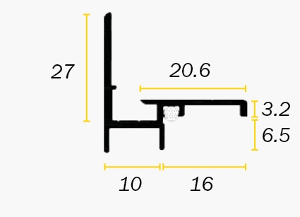 LU G5 D  Geanodiseerd  6 mtr  (2x3mtr)