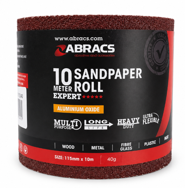 Abracs Schuurpapier rol 115mm x 10m - Grit 80