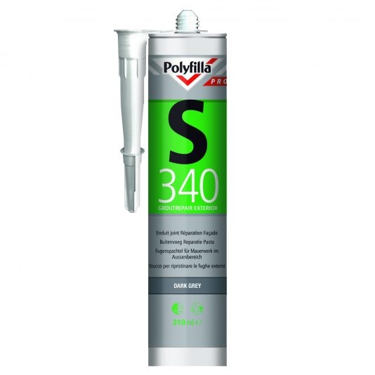 PolyFilla Pro S340 Buitenvoeg Reparatie Zilvergrijs 310 ml