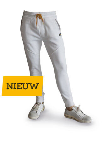 BeWear jogging werkbroek wit-grijs maat L