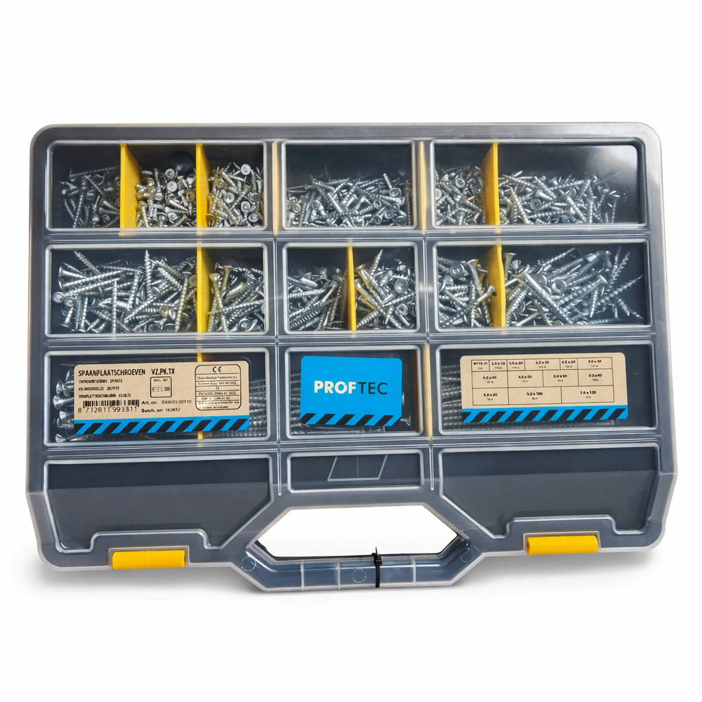 Proftec Assortiment koffer Spaanplaatschroeven Groot VZ TX20 