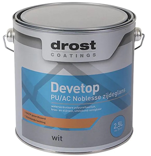 Drost Devetop Pu/Ac Noblesse Spray Zijdeglans 5 ltr RAL9010