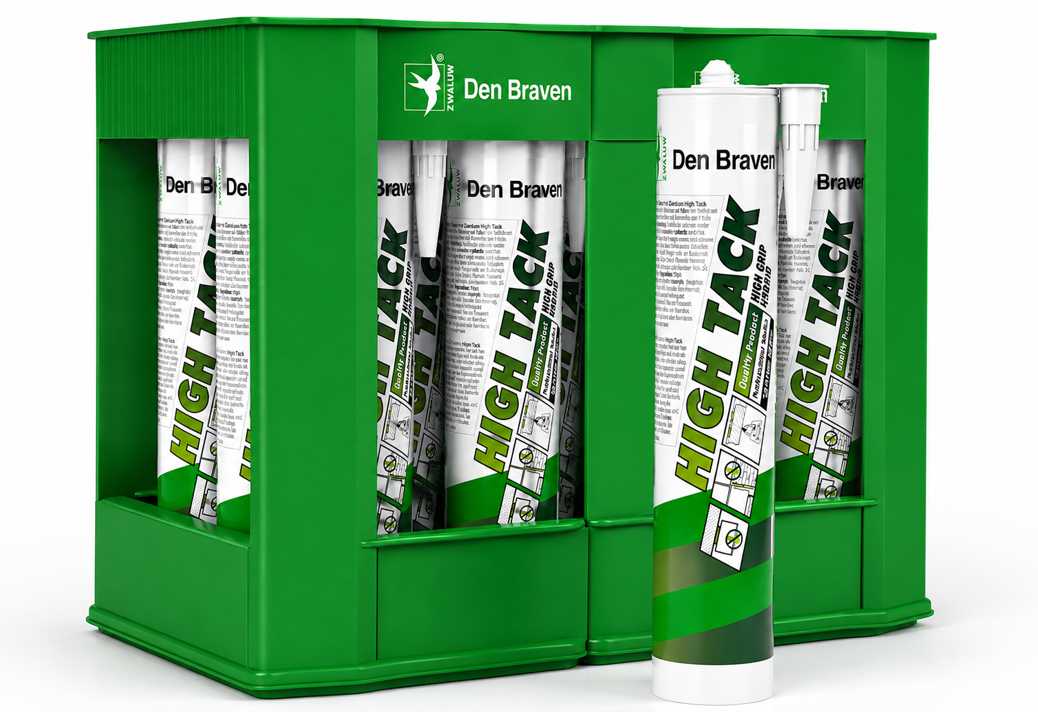 Zwaluw Groene Actie Krat High Tack - 12x 290 ml Wit