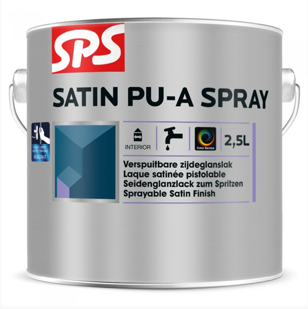 Sps Satin PU-A Spray 2,5 ltr RAL9010