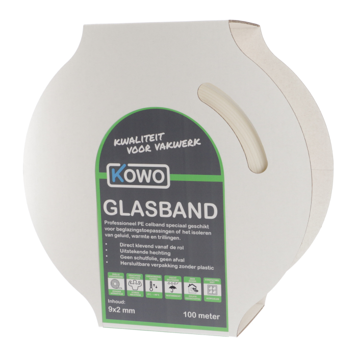 Kowo Celband Sleeve 9x2 mm 10 m - 100 m Wit