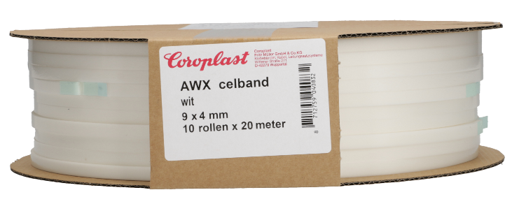 Coroplast AWX Celband 9x4 mm - 10x20m Wit
