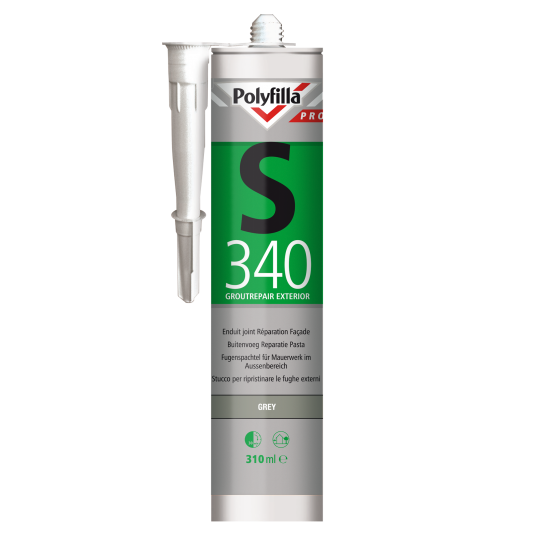 PolyFilla Pro S340 Buitenvoeg Reparatie Zilvergrijs 310 ml