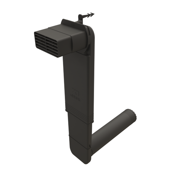 VloerVent Cobra rond WF zwart incl. rooster